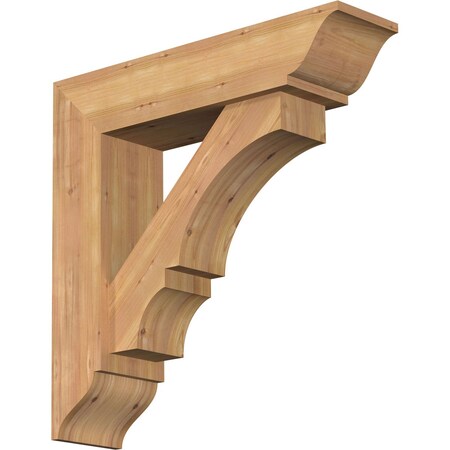 Ekena Millwork Balboa Traditional Smooth Bracket w/ Offset Brace, Western Red Cedar, 7 1/2"W x 30"D x 30"H BKT0806X30X30BOA01SWR